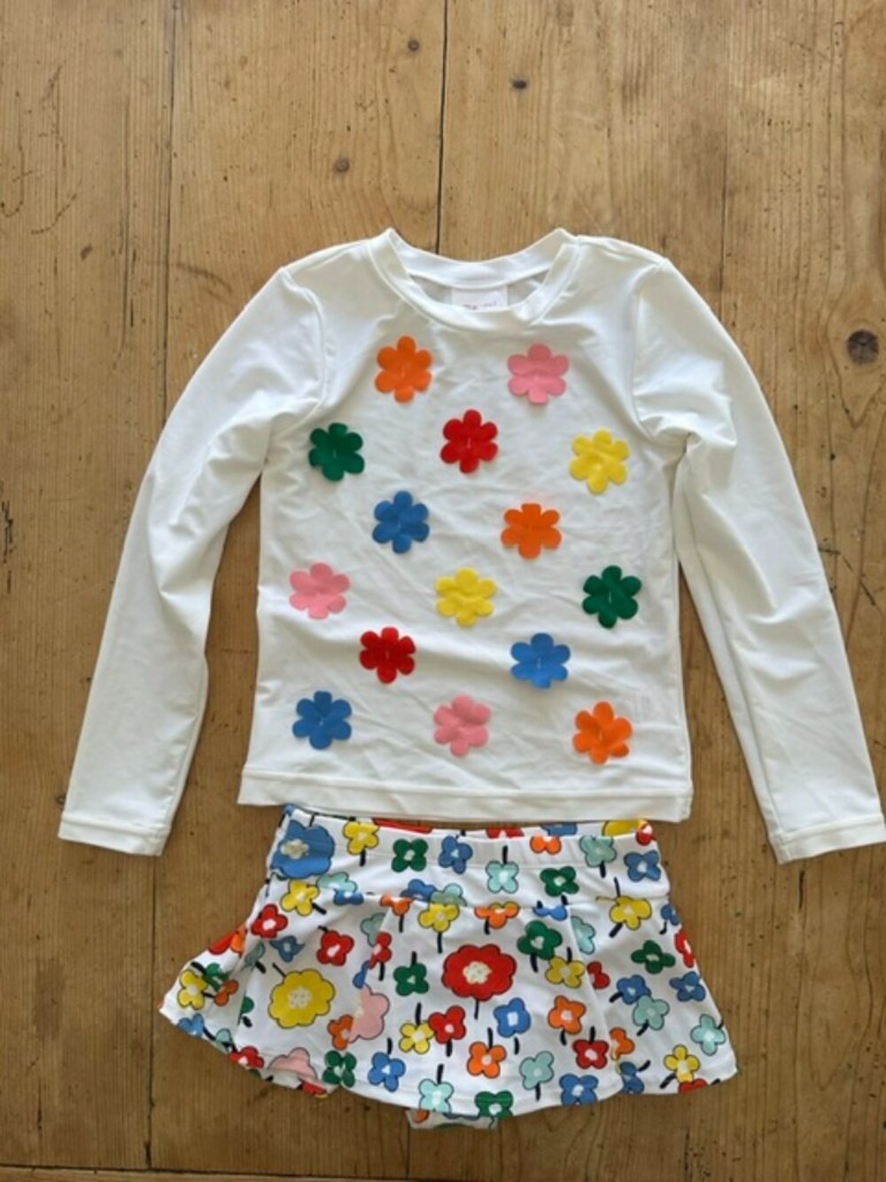 Hanna Andersson Long Sleeve Rash Guard with Skirt Bottom Size 6/7
